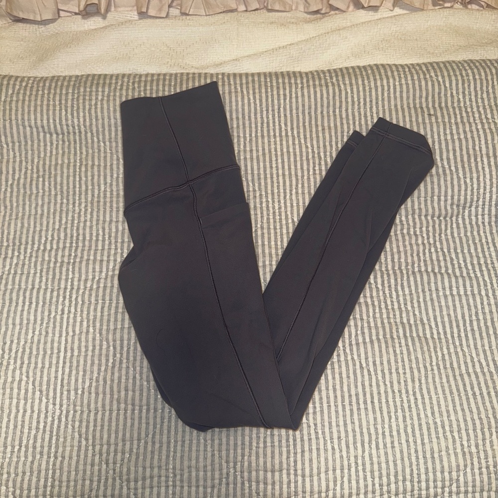 athleta leggings with pockets purple grayish size 0